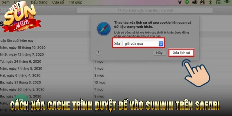Thực hiện cách xóa cache trình duyệt để vào Sunwin trên Safari